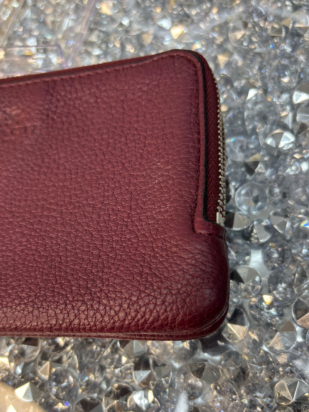 Coach Leather Wristlet Pouch - Burgundy - Picture 8 of 9